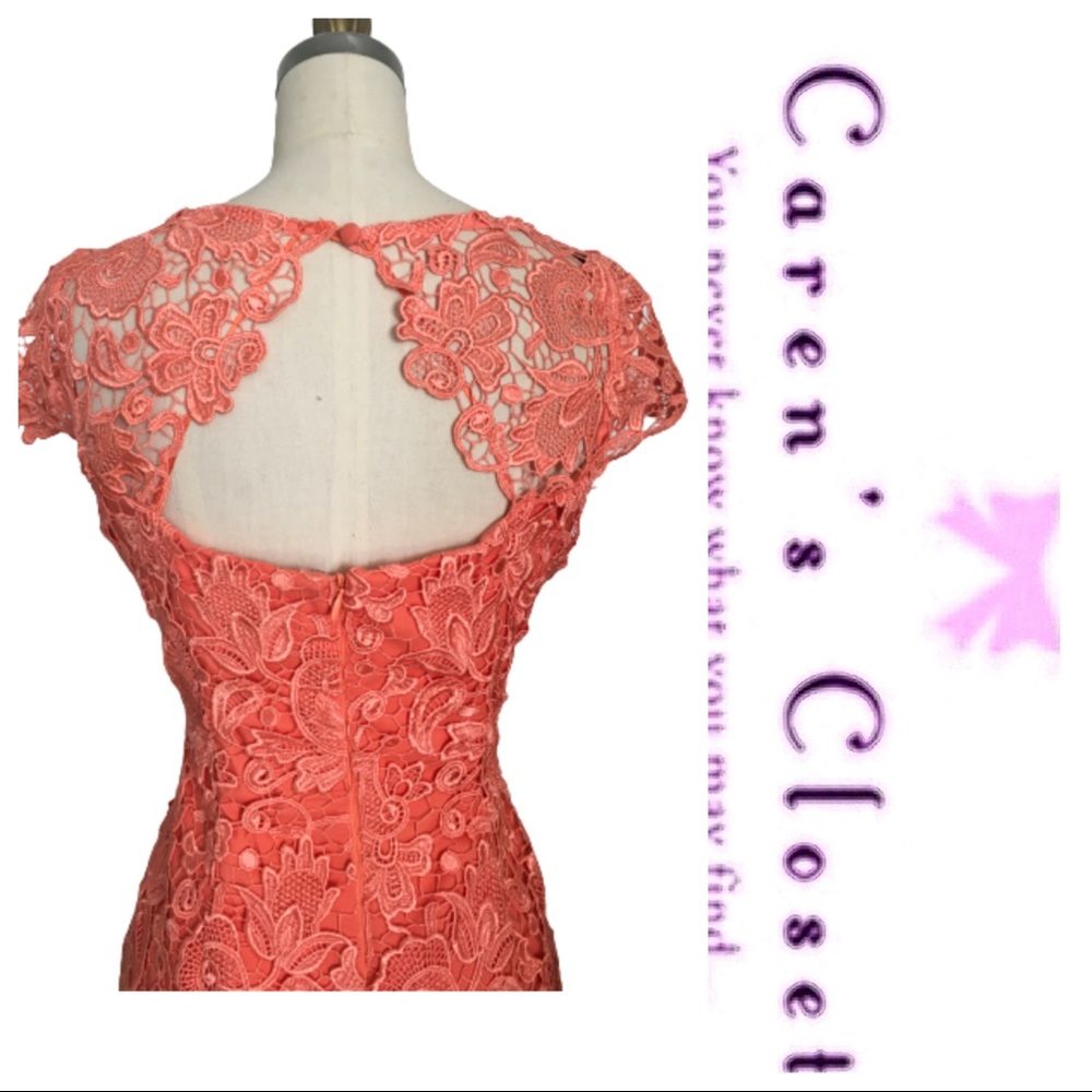 Vince Camuto  Peach Lace Party Cocktail Dress - Picture 4 of 9